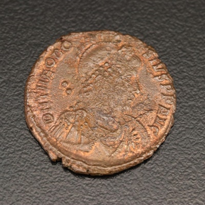 Ancient Roman Imperial AE23 Coin of Theodosius I, ca. 379 AD