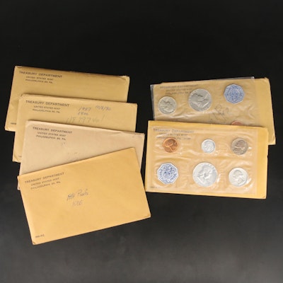 Eight U.S. Mint Proof Coin Sets, 1956 to 1963