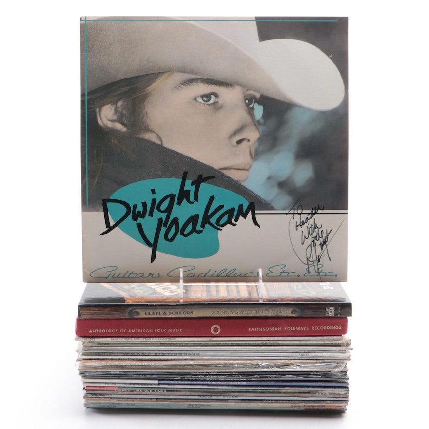 Signed Dwight Yoakam and Other Country, Folk Music and Movie Soundtrack Records