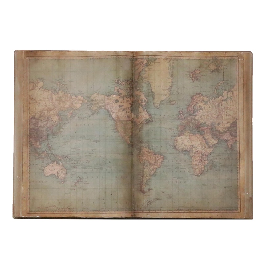 Dimensional Giclée World Atlas in the Form of a Book