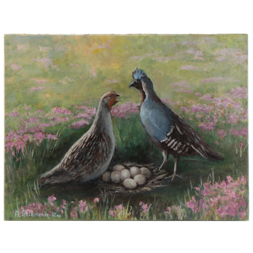 Nataliya Shlomenko Oil Painting "Partridge Family," 2022