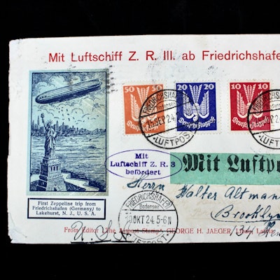 1924 Zeppelin Cover from Germany to Lakehurst, New Jersey