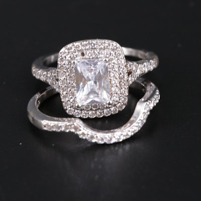 Cubic Zirconia Ring and Contour Band