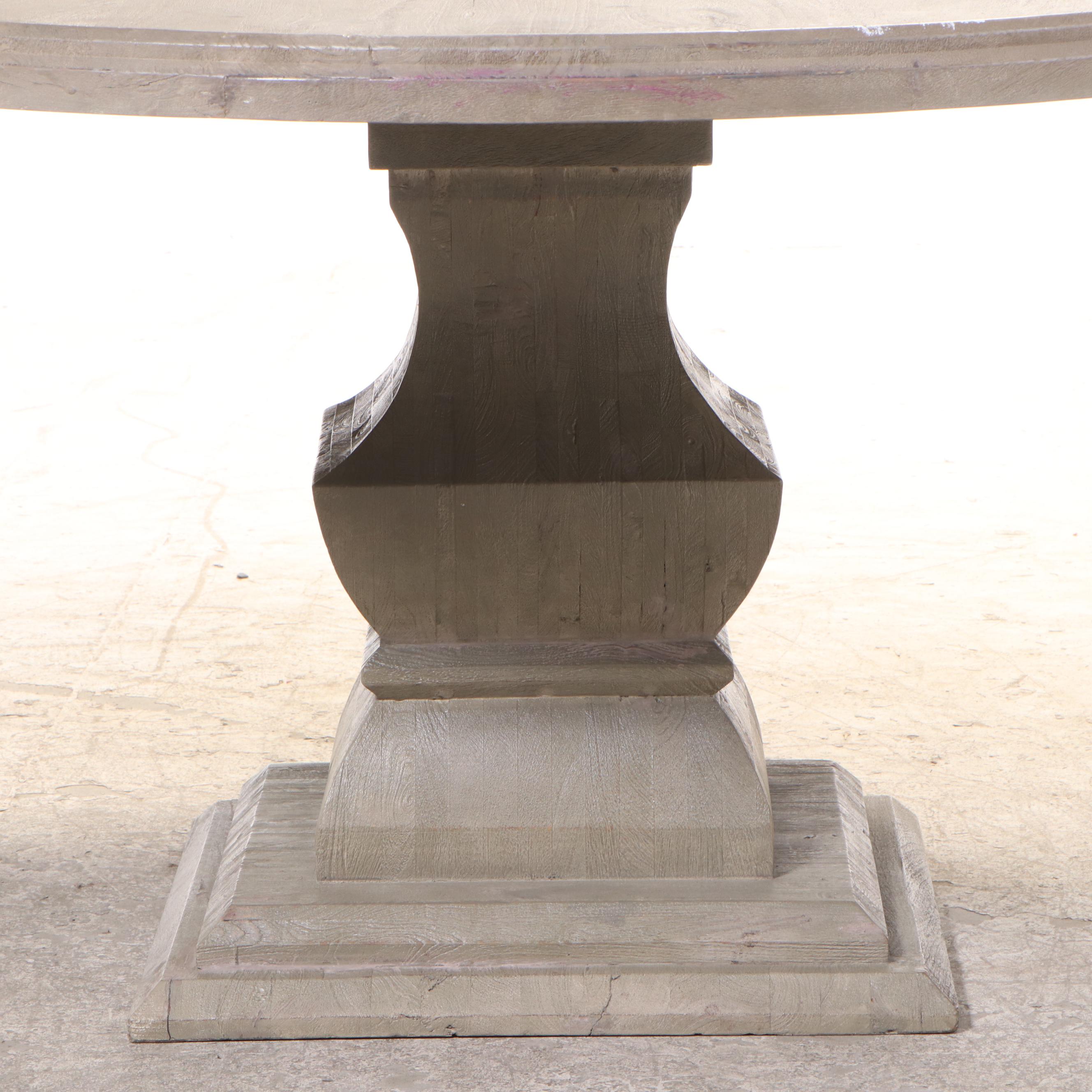 Ballard Designs "Andrews" Mango Wood Pedestal Dining Table EBTH