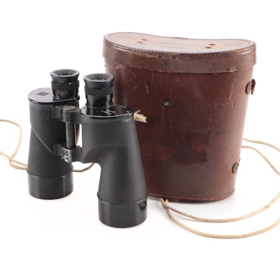 Bausch & Lomb WWII Era M7 F.J.A. Binoculars in Original Leather Case