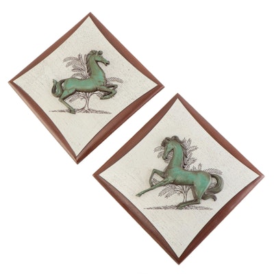 Burwood Products Paint-Decorated Wooden Arabian Horse Wall Décor