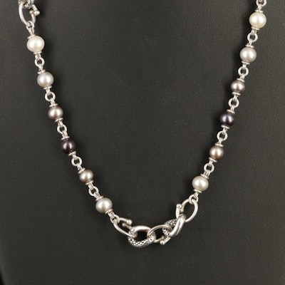 Michael Dawkins Sterling Pearl Beaded Necklace