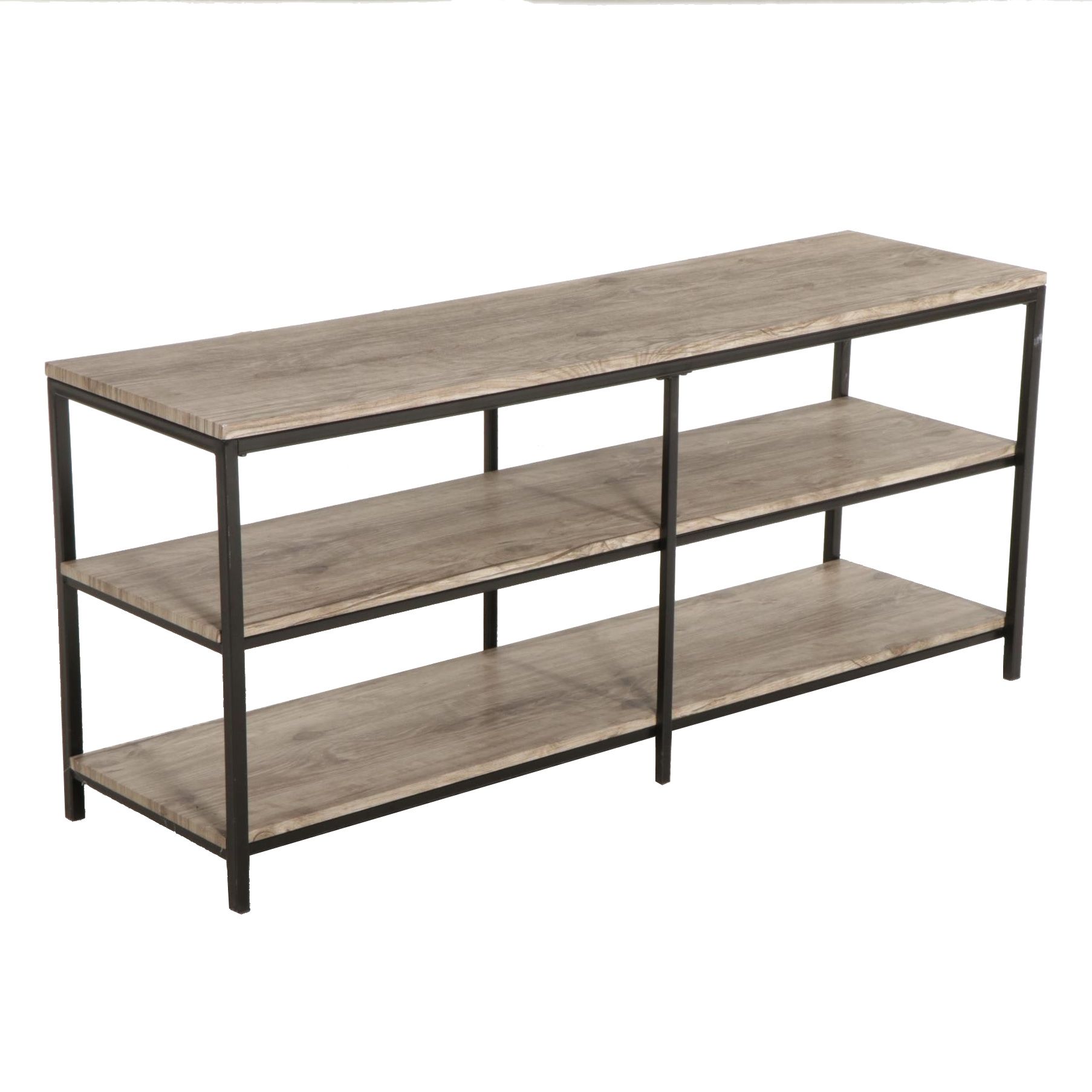 Contemporary Metal Frame and Laminate Wood Media Console Table EBTH