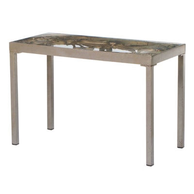 Classical Style Iron Side Table with Anthemion Detail