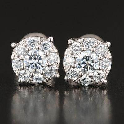 Sterling Lab Grown Diamond Stud Earrings
