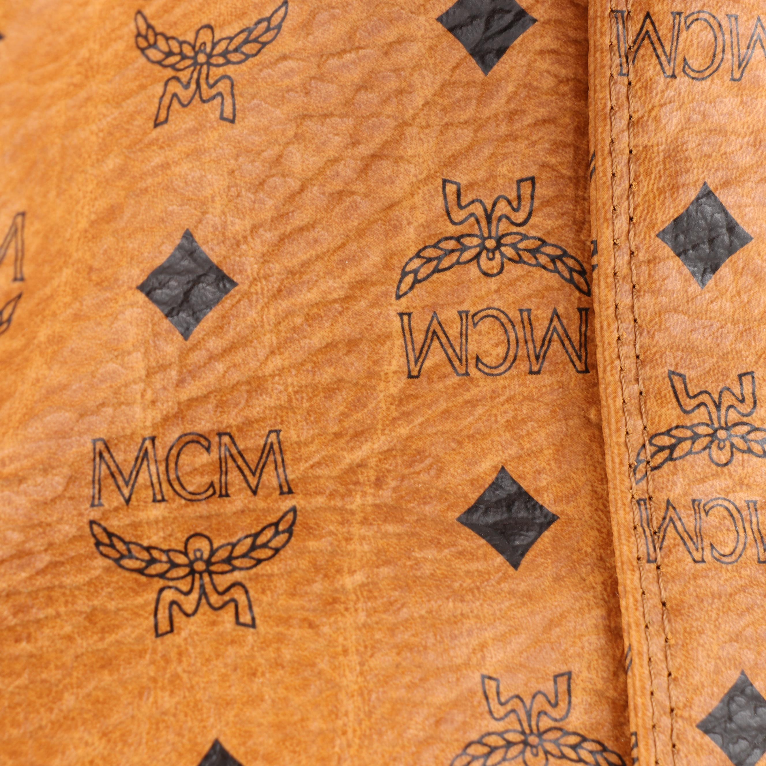 MCM Shoulder Bag in Cognac Monogram Visetos Canvas and Leather EBTH