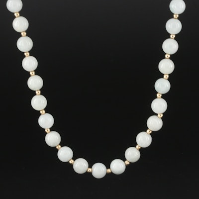 Jadeite Necklace with 14K Spacer Beads and Clasp