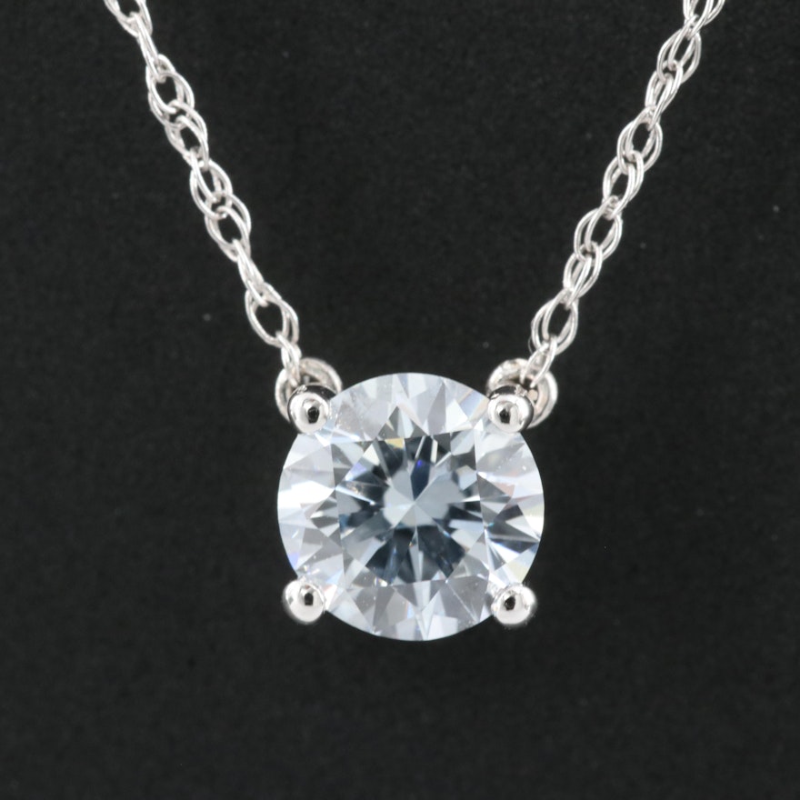 10K 0.50 CT Lab Grown Diamond Solitaire Pendant Necklace