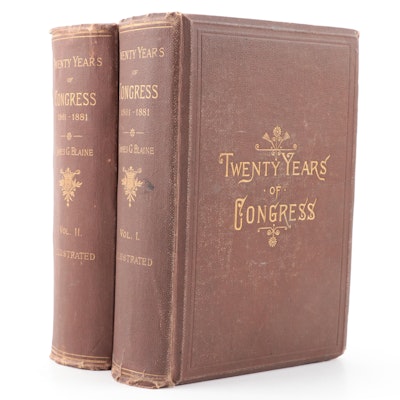 "Twenty Years of Congress" Complete Two-Volume Set by James Blaine, 1886