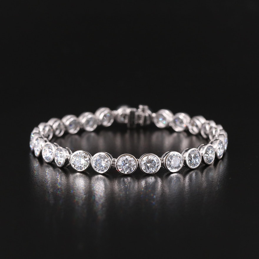 14K 20.15 CTW Lab Grown Diamond Bezel Bracelet