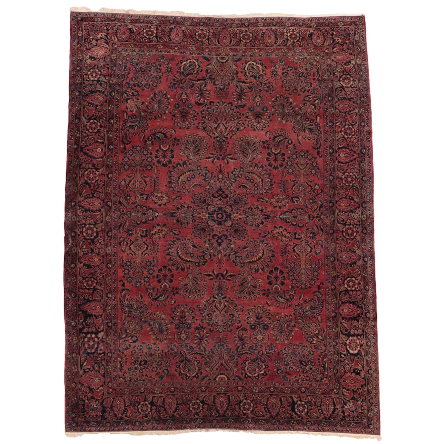 8'11 x 12'6 Hand-Knotted Persian Sarouk Room Sized Rug