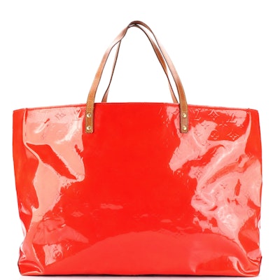 Louis Vuitton Reade GM Tote in Red Monogram Vernis and Vachetta Leather