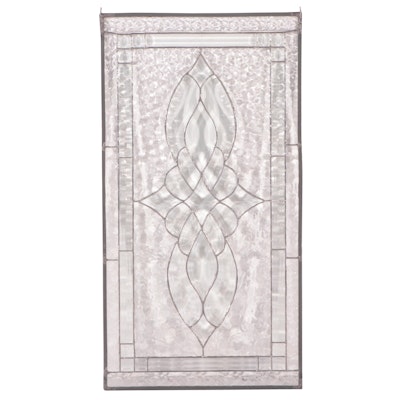 Arts and Crafts Style Beveled and Textured Glass Handcrafted Window Hanging