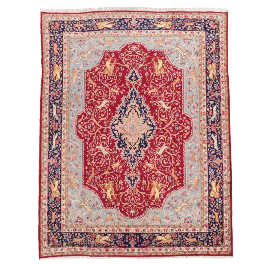 9'9 x 13' Hand-Knotted Persian Tabriz Room Sized Rug