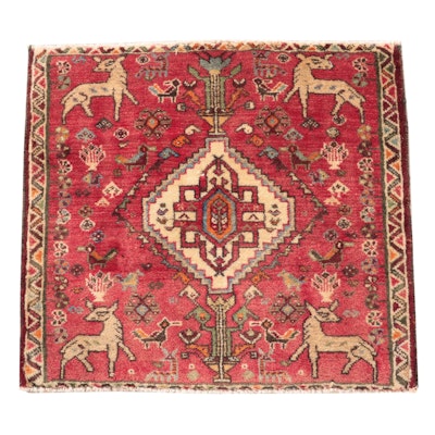 1'11 x 2'1 Hand-Knotted Persian Qahsqai Floor Mat