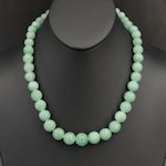 Jadeite Graduating Necklace with Sterling Clasp