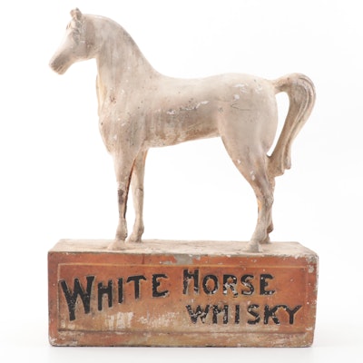 White Horse Scotch Whisky Chalkware Advertising Figurine