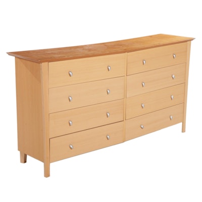 Contemporary Wood Laminate Eight-Drawer Dresser