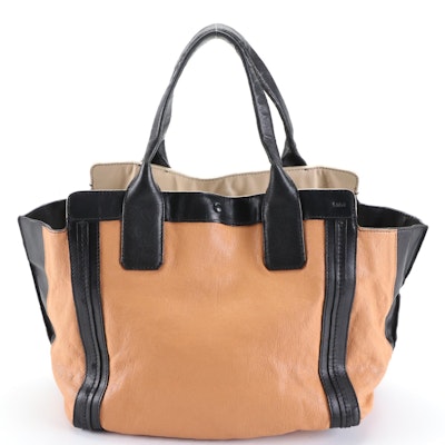 Chloé Alison Tote Bag in Bicolor Goatskin and Calfskin Leather