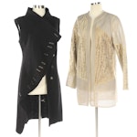 Elie Tahari Cardigan in Suede and Mesh and Gro A Live Long Vest