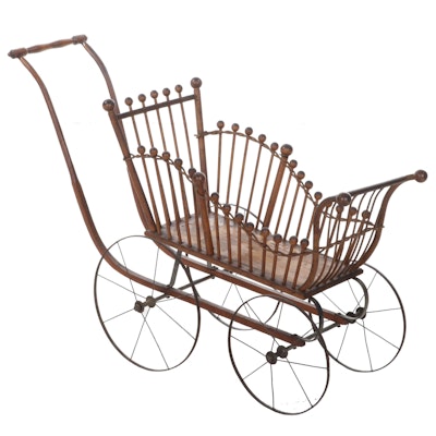 Bentwood and Spindle-Sided Doll Buggy, Early 20th Century
