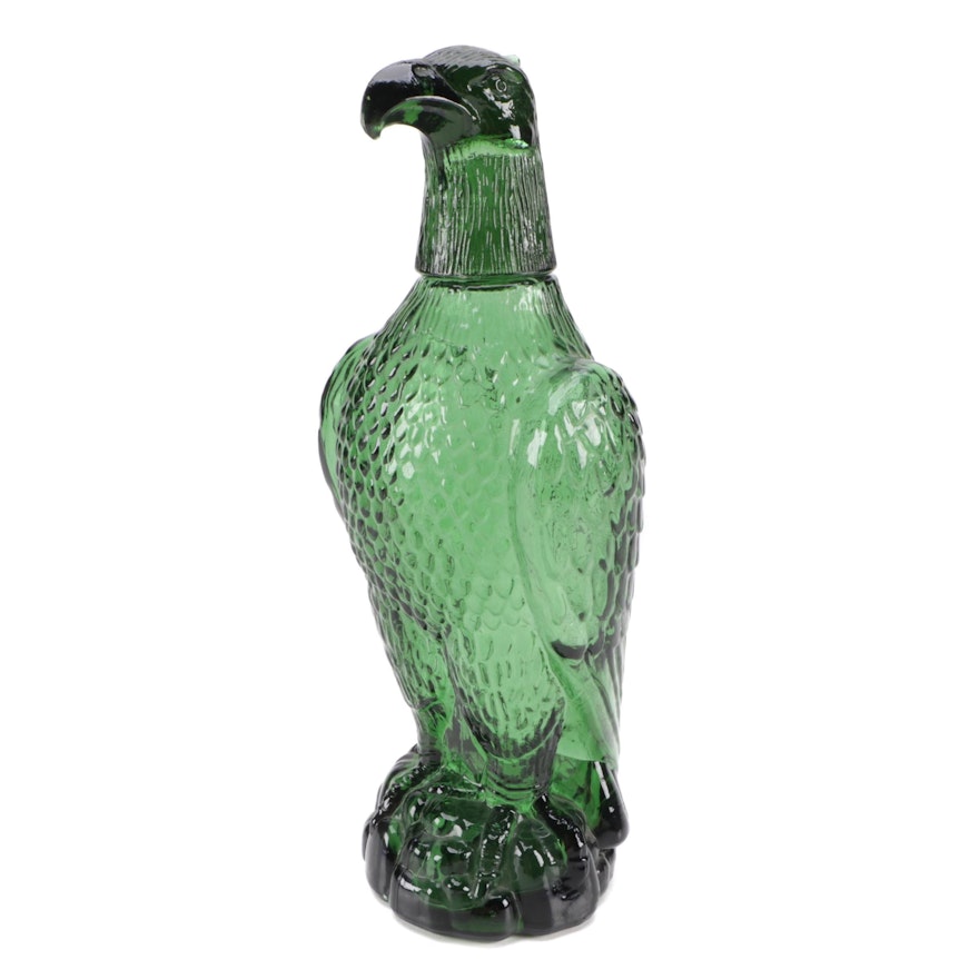 Pressed Glass Eagle Decanter with Shot Glass Head