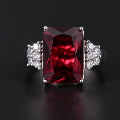 Sterling Silver Ruby Ring Including Cubic Zirconia