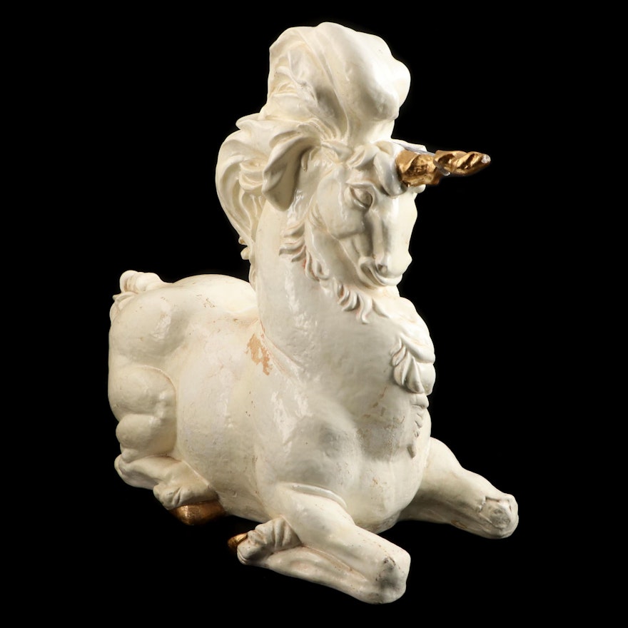 Plaster Unicorn Figurine