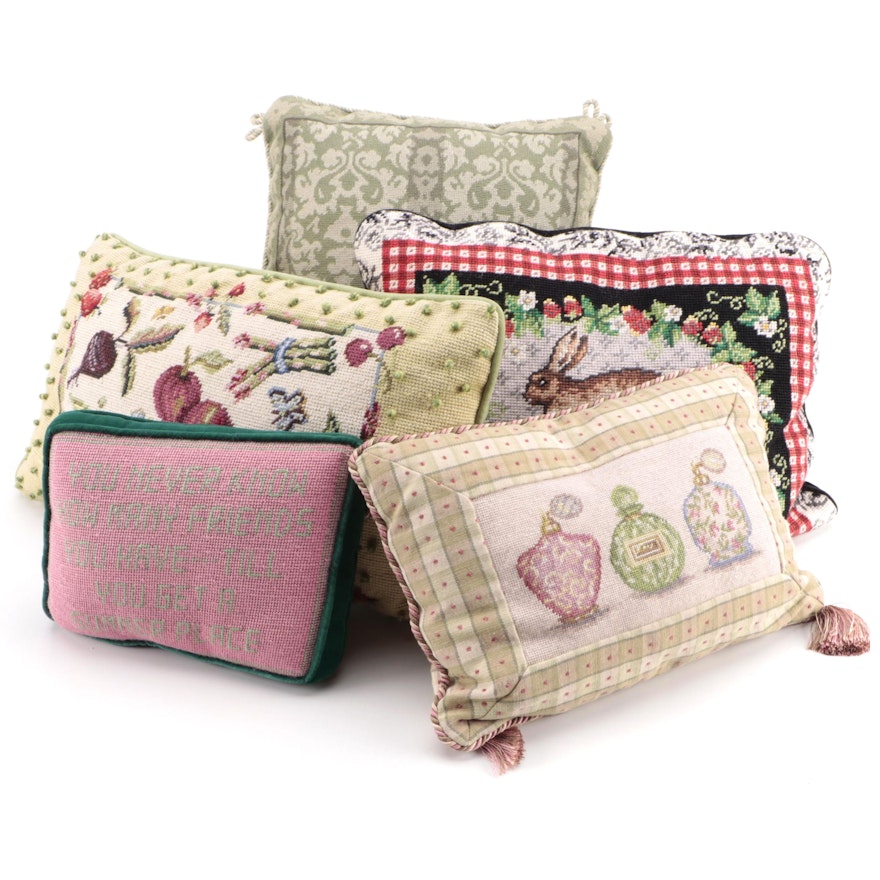 Katha Diddel Home and Other Needlepoint Throw Pillows