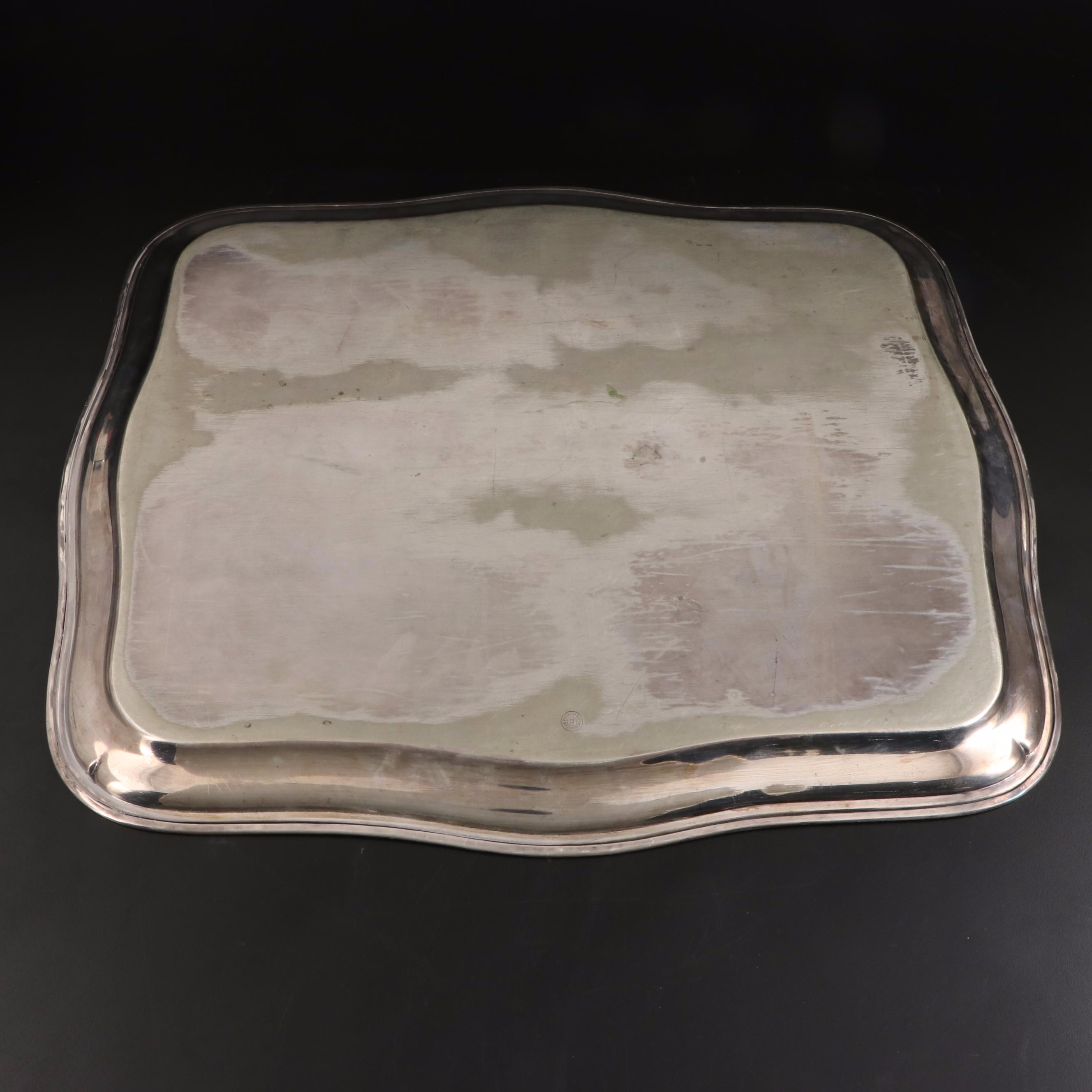 Orfevrerie Bruno Wiskemann Belgian Silver Plate Serving Tray EBTH