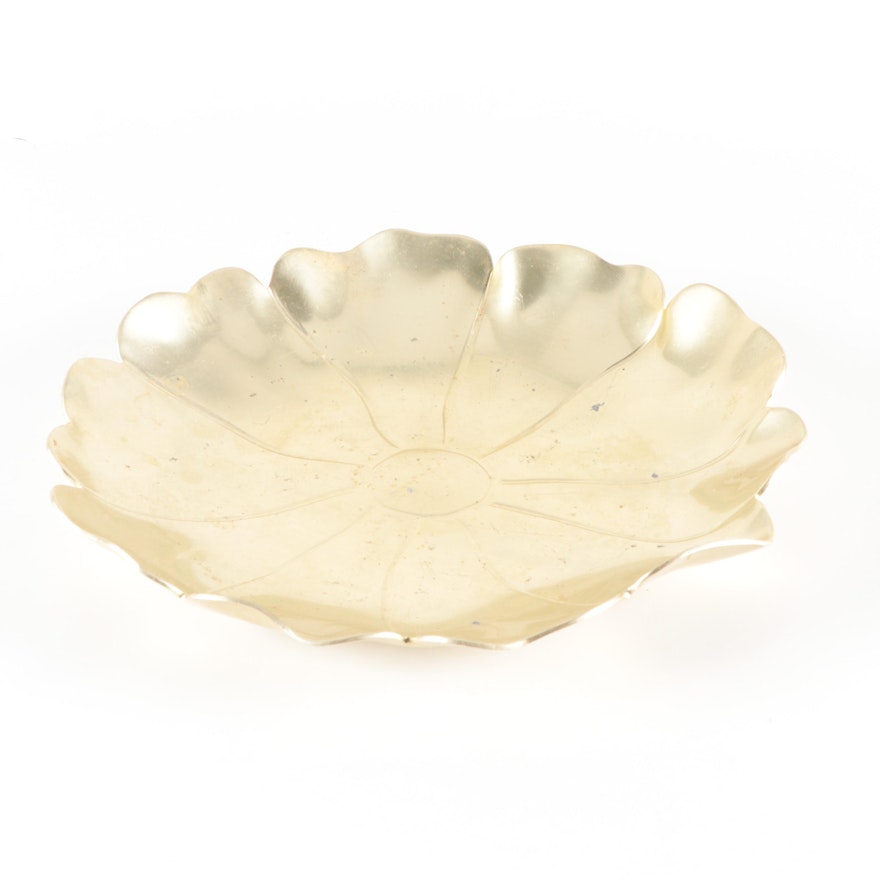 Kraftware Brass Lotus Flower Dish, Mid to Late 20th Century