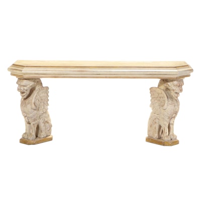 Phyllis Morris "San Simeon" Console Table on Cast Griffin Supports
