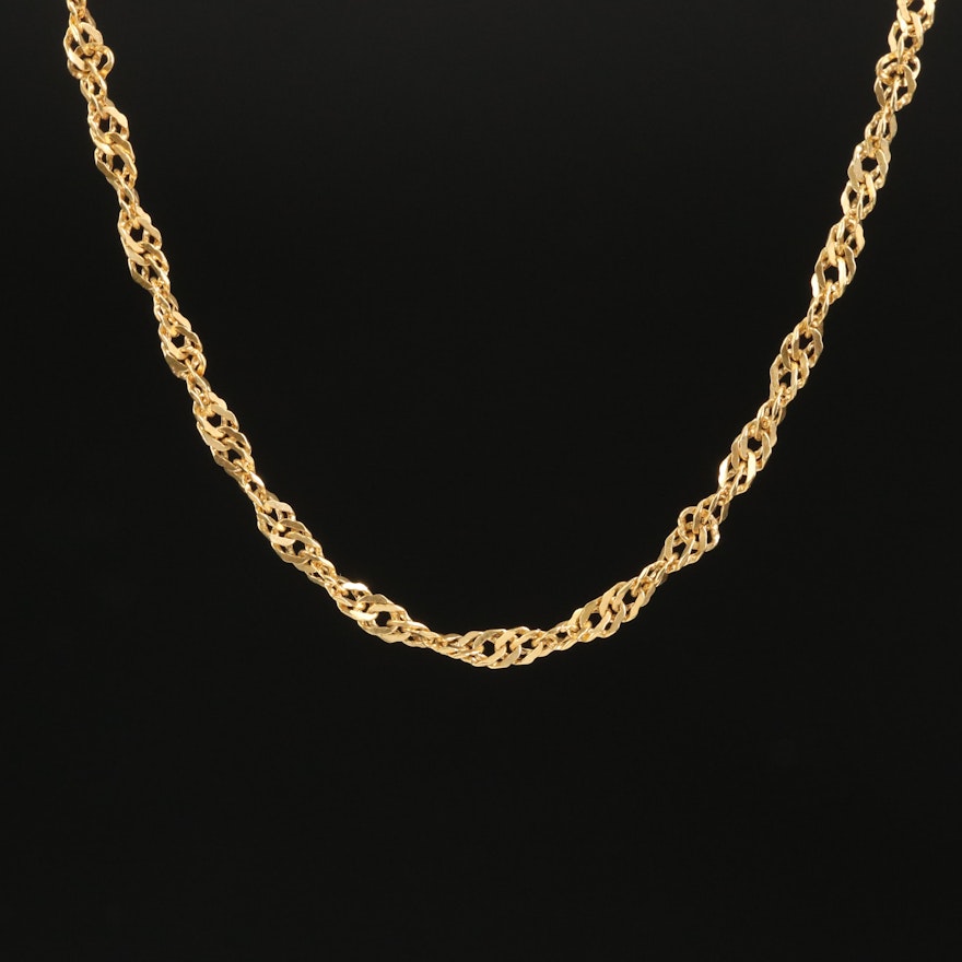 Italian 14K Singapore Chain Necklace