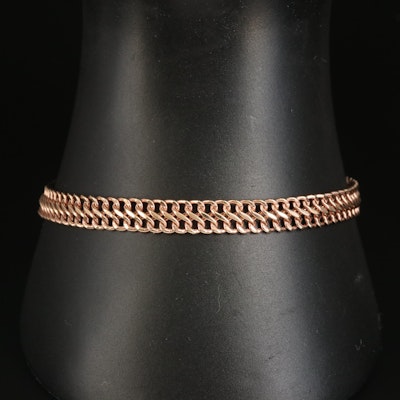 Italian 14K Rose Gold Infinity Link Bracelet