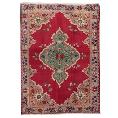 3'3 x 4'7 Hand-Knotted Persian Tabriz Accent Rug