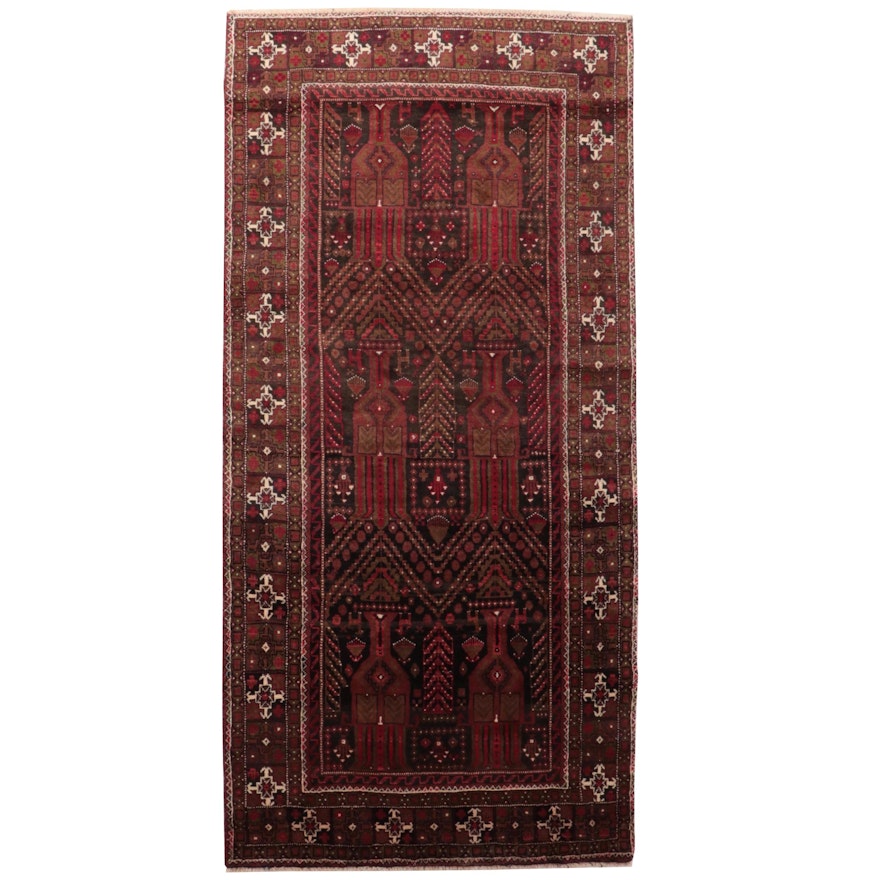 4'3 x 9'1 Hand-Knotted Afghan Long Rug