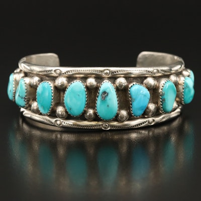 Turquoise Cuff with Stampwork