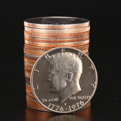Twenty 1976-S Bicentennial Proof Kennedy Half Dollars