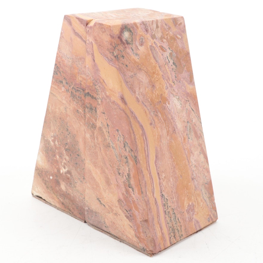 Angled Marble Bookends, Late 20th Century