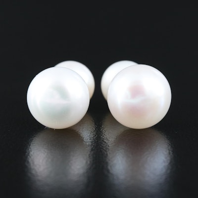 14K Pearl Front-Back Earrings