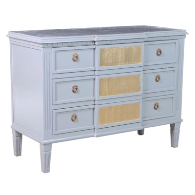 Gustavian Style Painted and Parcel-Gilt Chest of Drawers, Mid-20th Century