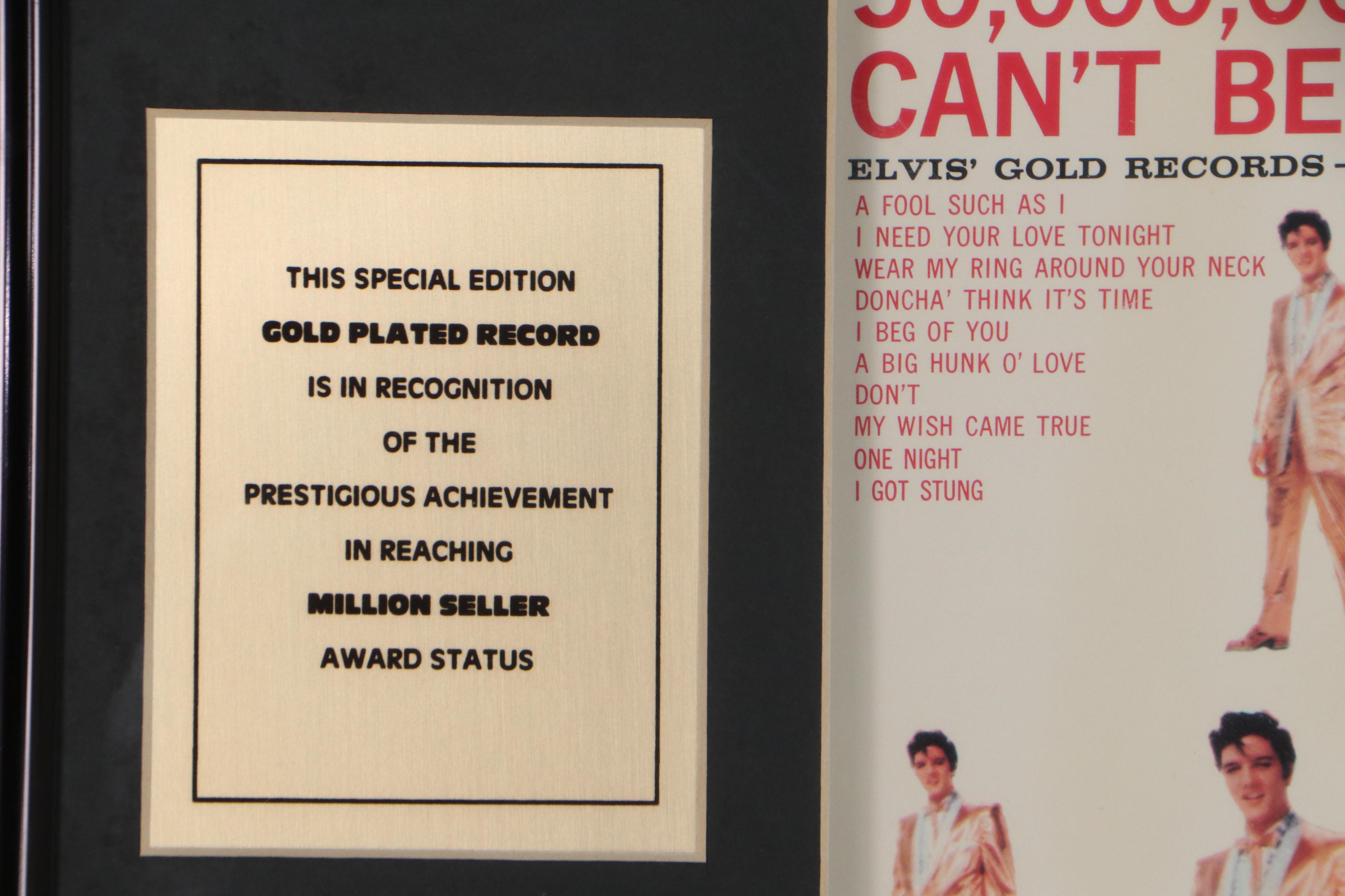 Elvis Presley 24K Gold Plated Record in Matted Frame | EBTH
