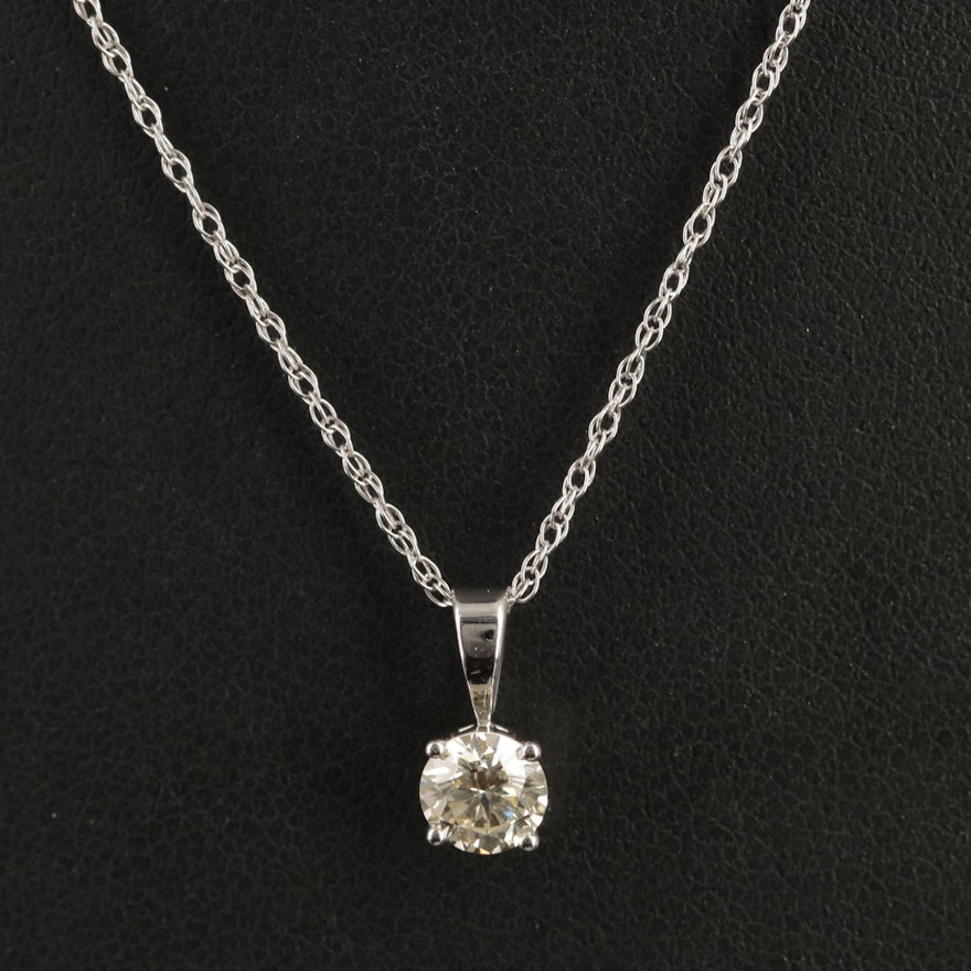 14K 0.48 CT Lab Grown Diamond Solitaire Necklace