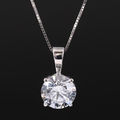 14K 1.55 CT Lab Grown Diamond Pendant Necklace