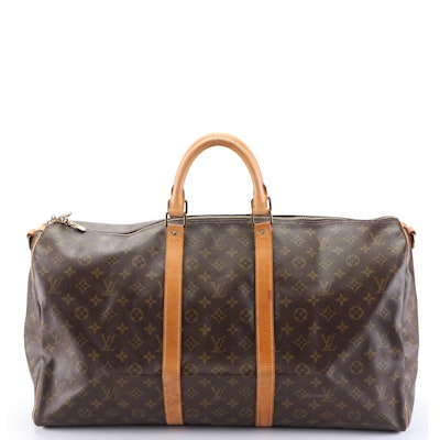 Louis Vuitton Keepall Bandoulière 55 in Monogram Canvas and Vachetta Leather